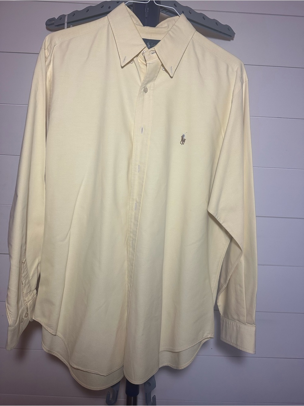 #121 Ralph Lauren Classic Button-Down Shirt in Pale Yellow